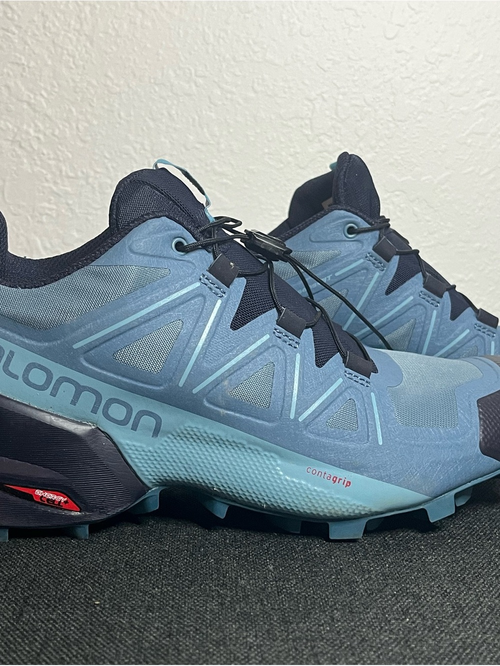 Salomon blue and navy Trail Running Shoes with Quicklace